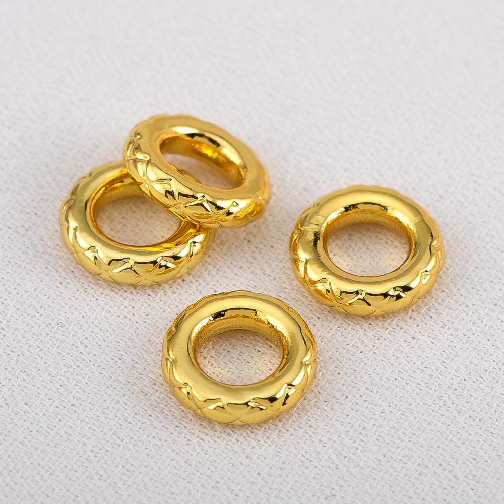 5pcs 10Pcs 20Pcs Large Hole Beads 18K Gold Plated Spacer Beads Jewelry Making Bead Separators Beads for Bracelet DIY Accessories