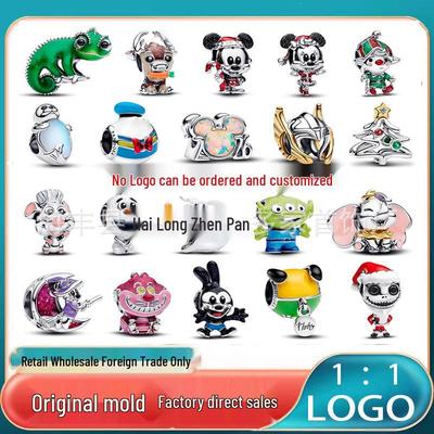 Pandora S925 Серия Животные: Белые медные бусины-хамелеоны и слоны, аксессуары для DIY для женщин