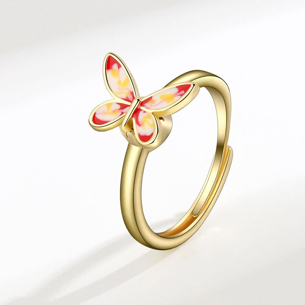 Rotatable Butterfly Open Ring For Women Adjustable Index Finger Ring Unique Personalized Fashion Jewelry Gift
