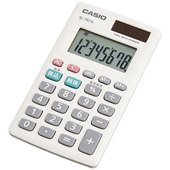 Персональный калькулятор Casio для расчета налогов, карточного типа, 8 цифр, SL-797A-N