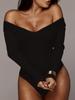 Sexy Off Shoulder Tight Long Sleeve Bodysuit Women's Fashion Slim Fit Top Women's Bodysuit