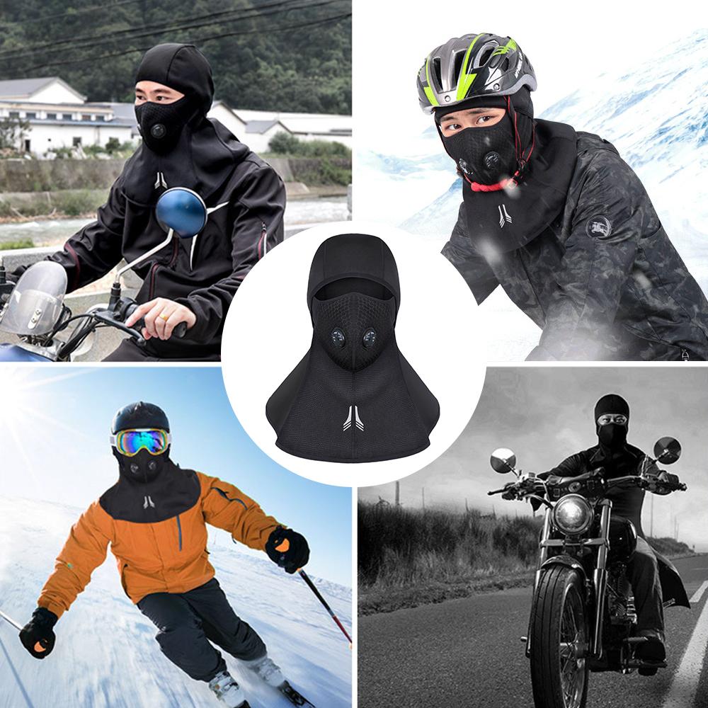 Winter Full Face Mask Elastic Cycling Headdress Water Repellent Warn Fleece Head Cover Skating Skiing Motorcycling Hiking Full Face Hat Dust-proof