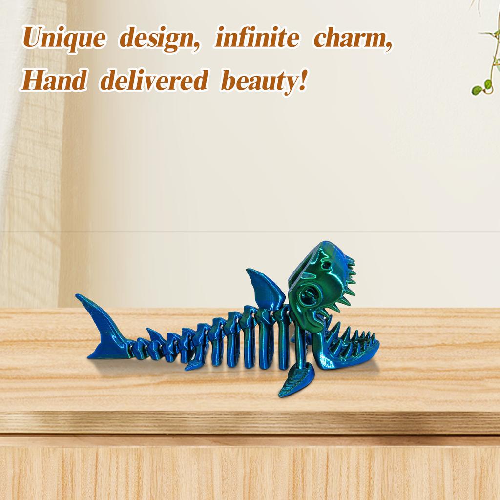 3D-печатный скелет акулы, многоцветная и градиентная модель, статуэтка, украшение офиса