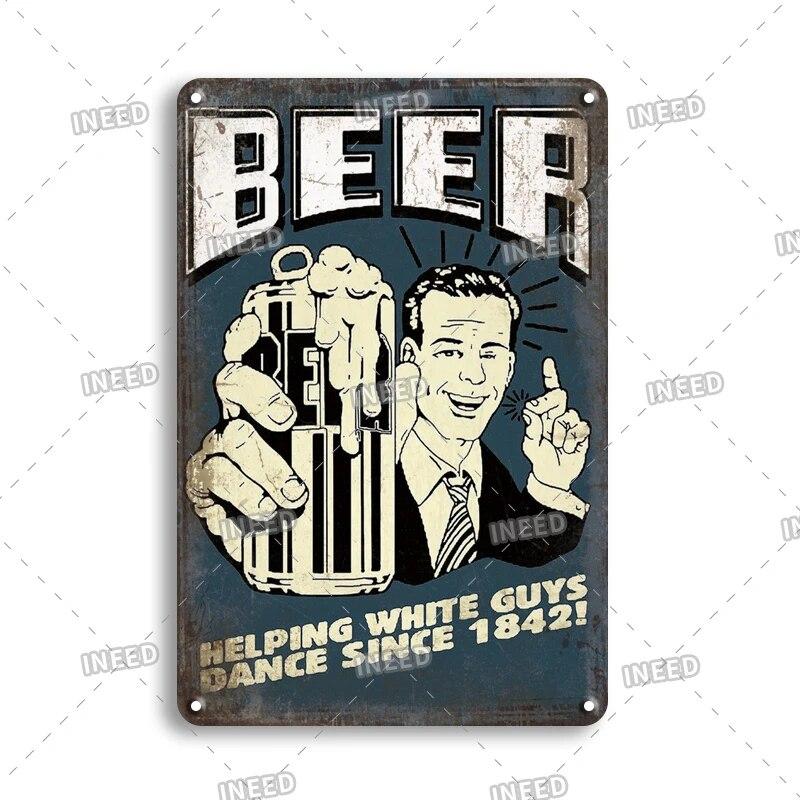 Tin Sign Beer Slod Here Vintage Metal Plaque Retro Metal Plate Funny Drink Vintage Iron Poster for Pub Club Man Cave Bar Decor