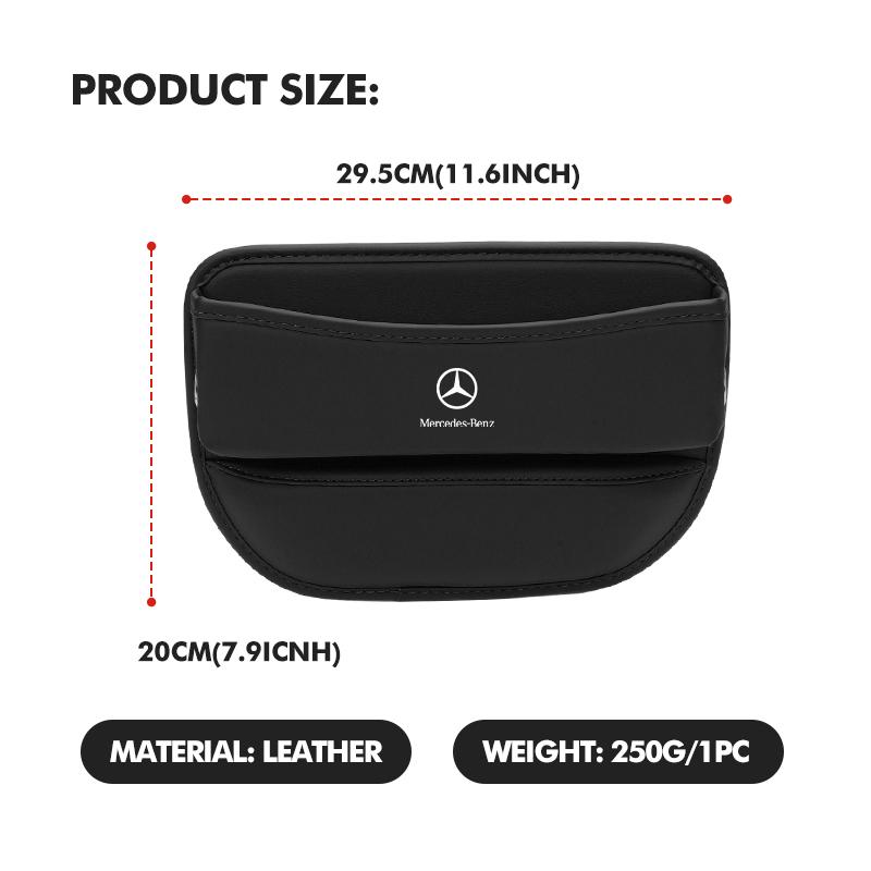 For Mercedes Benz Car Seat Gap Organizer Leather Storage Box Interior Accessories W211 W124 W176 W177 C180 C200 C260 C300 GLC WZ2