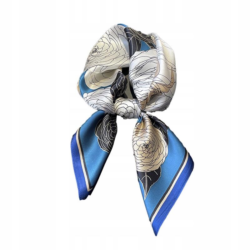 Scarf with print, women' synthetic silk, gift scarf, 70x70