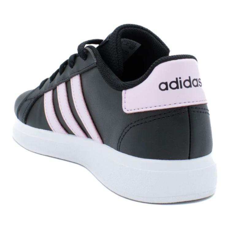 Adidas GRAND COURT Abrasion Resistant Low top Kids' Skateboarding Shoes Black Pink Kids' IG4831