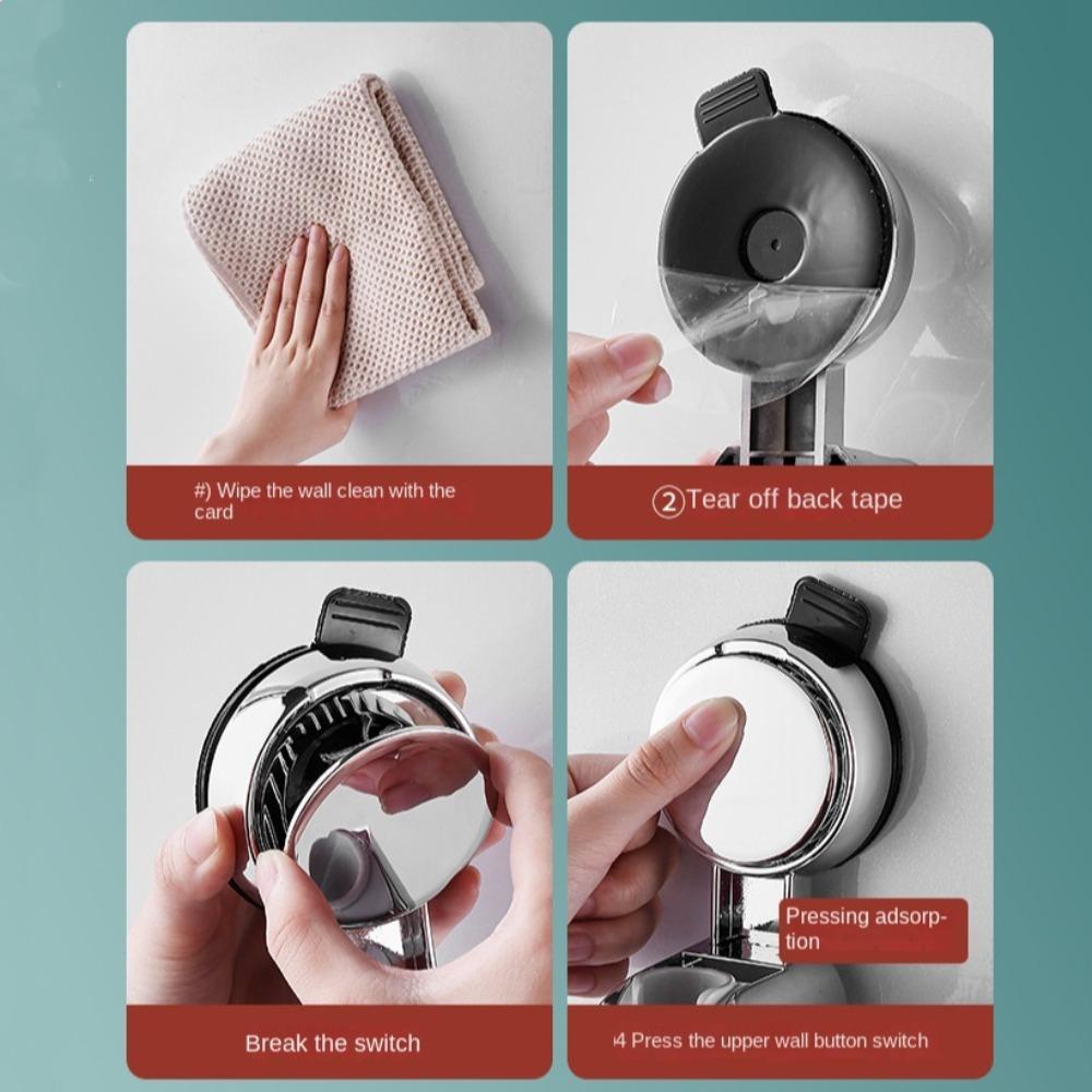 Adjustable Suction Cup Shower Bracket Strong Bearing Shower Fixed Base Showerhead Rack