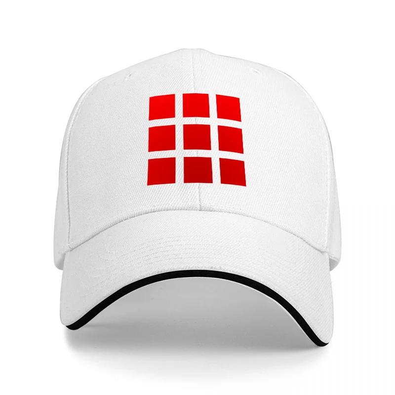 Red Grid Pattern Black Baseball Cap Classic Design Adjustable Fit Unisex Streetwear Fashion Accessory