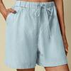 High-Waist Slant Pockets Elastic Waistband Summer Shorts Wide Leg Solid Color Drawstring Loose Shorts Streetwear