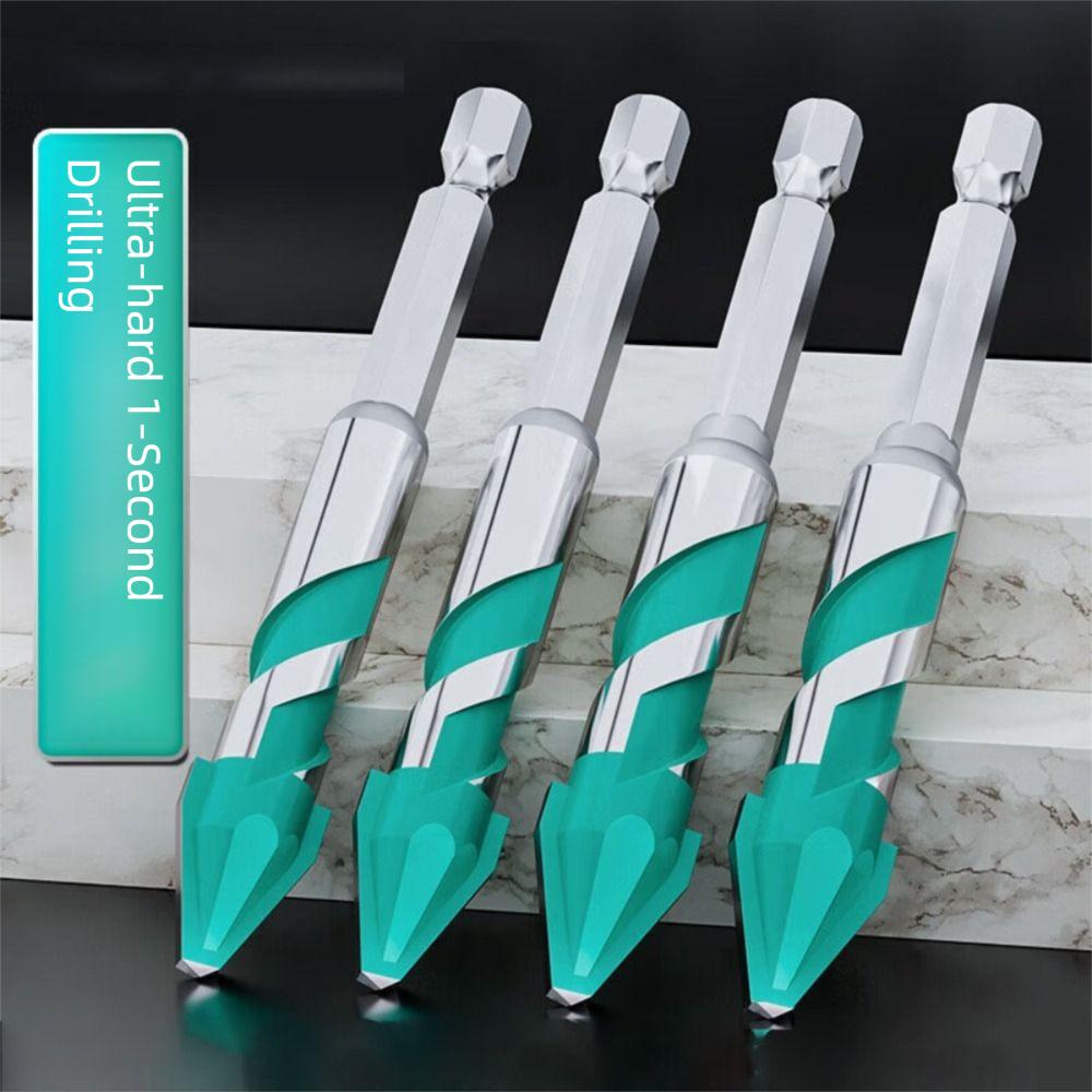 Ultra-High Hardness Sawtooth Drill Bit Four-Edged Serrated Skewed Head Eccentric Drill Bit 6mm to 12mm Sizes Hexagonal Shank