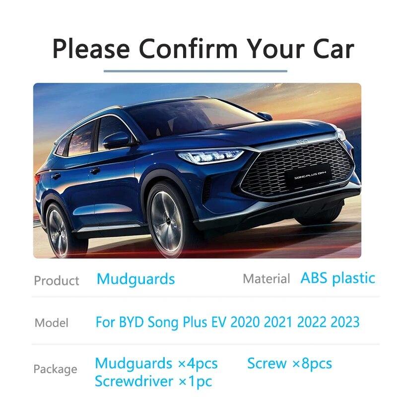 Брызговики для BYD Song Plus EV 2022 2023 Передние задние крылья брызговики для автомобиля протектор колеса декоративные аксессуары