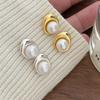 ANENJERY Женские серьги-гвоздики с нерегулярным геометрическим жемчугом, изысканные простые ювелирные изделия золотого, серебряного цвета, оптовая продажа ювелирных изделий для вечеринок brincos