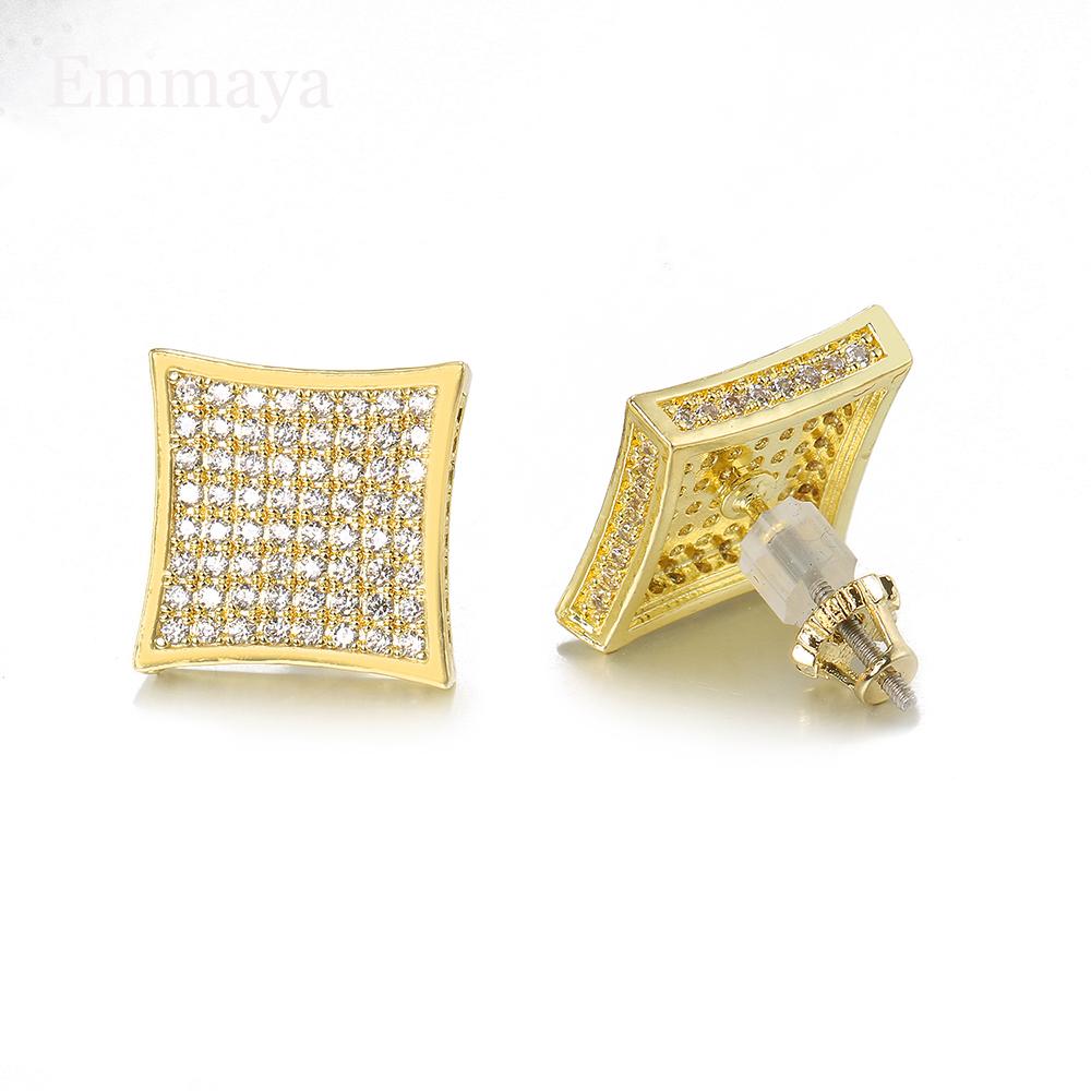 Emmaya New Arrival Classical Geometry Shape Design Earring With Shiny Tiny Zirconia For Female Exquisite Jewelry