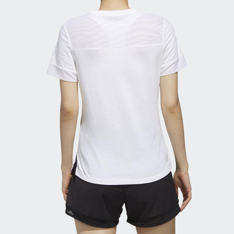 Adidas Спортивная футболка с коротким рукавом, женские топы, белая DY8612