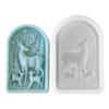Reindeer Carved Silicone Candle Molds Christmas Embossed Silicone Mould For Holiday Candle Soap Making Chocolate Molds
