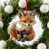 Cute Forest Fox/Raccoon Reading Ornament 2D Flat Acrylic Christmas Ornaments Woodland