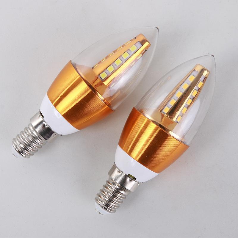 220V 5W Светодиодная лампа-свеча E14 Водонепроницаемая алюминиевая энергосберегающая лампа