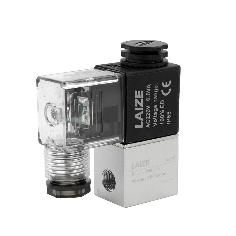 2v025-08-DC24V AC220V AC380V DC12V Pneumatic two-position two-way 2/2 solenoid control air valve one in and one out