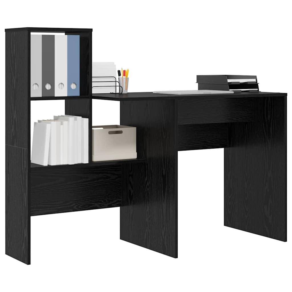 Desk Black Oak Look 131.5 x 50 x 106.5 cm
