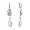 Silver Earrings with Natural Baroque Pearls (2041917)