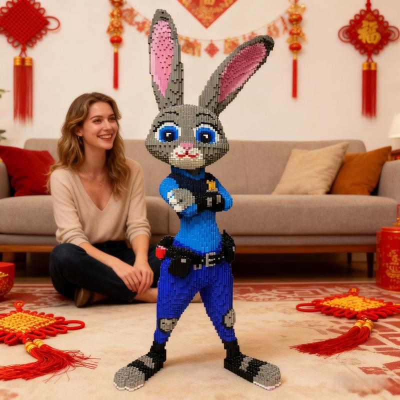 92 см Аниме Лиса Джуди Ник Миниатюрные Строительные Блоки Мультфильм Зверополис 2 Модель Украшение Игрушка Взрослые Дети Сюрприз Подарок