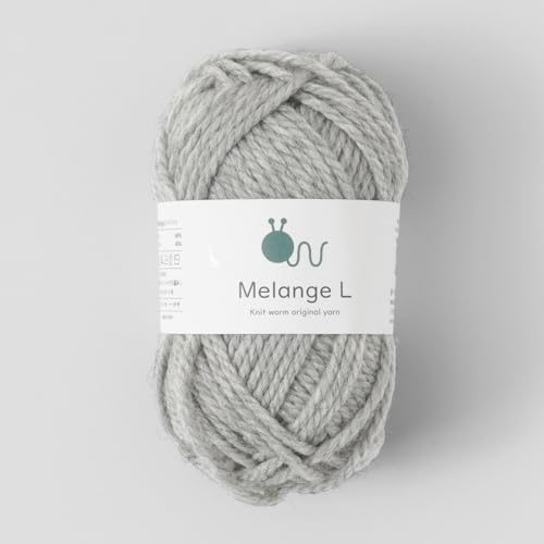 Пряжа Knitworm Меланж, 10 мотков, Экстра толстая, 30 г (45м), 60% Шерсть, 40% Акрил (Серый)