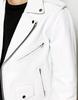 AL KHALID Authentic New Men's Extra Belt White Jacket Motorcycle Biker Slim Fit CoatJacket