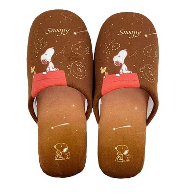 Косметика Senko Snoopy, Тапочки Snoopy «Звездное небо», Универсальный размер, Коричневый, Дизайн с персонажем-животным, Snoopy 69249