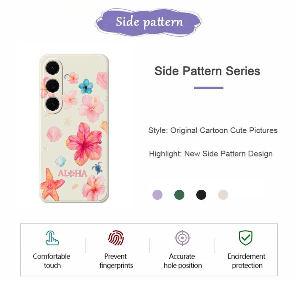 Для Samsung Galaxy S25 FE Чехол Цветочный узор Печать Прямой край ТПУ Задняя крышка для телефона