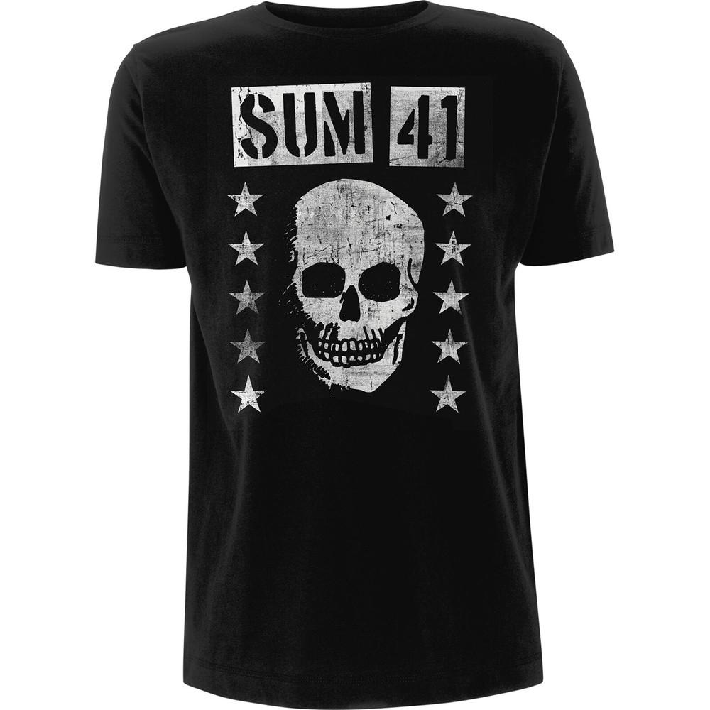 Футболка Sum 41 Ухмыляющийся Череп Рок Официальная Черная Новая Унисекс Футболка