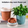 Большой цветочный горшок с блюдцем, однотонный цветочный горшок с дренажным отверстием, садовый цветочный горшок для роз, орхидей, суккулентов, трав