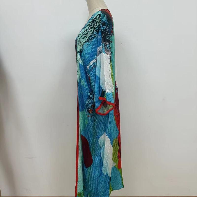 Plus Size Women's Print Beach Holiday Long Cardigan Bikini with Swimsuit Cover Up