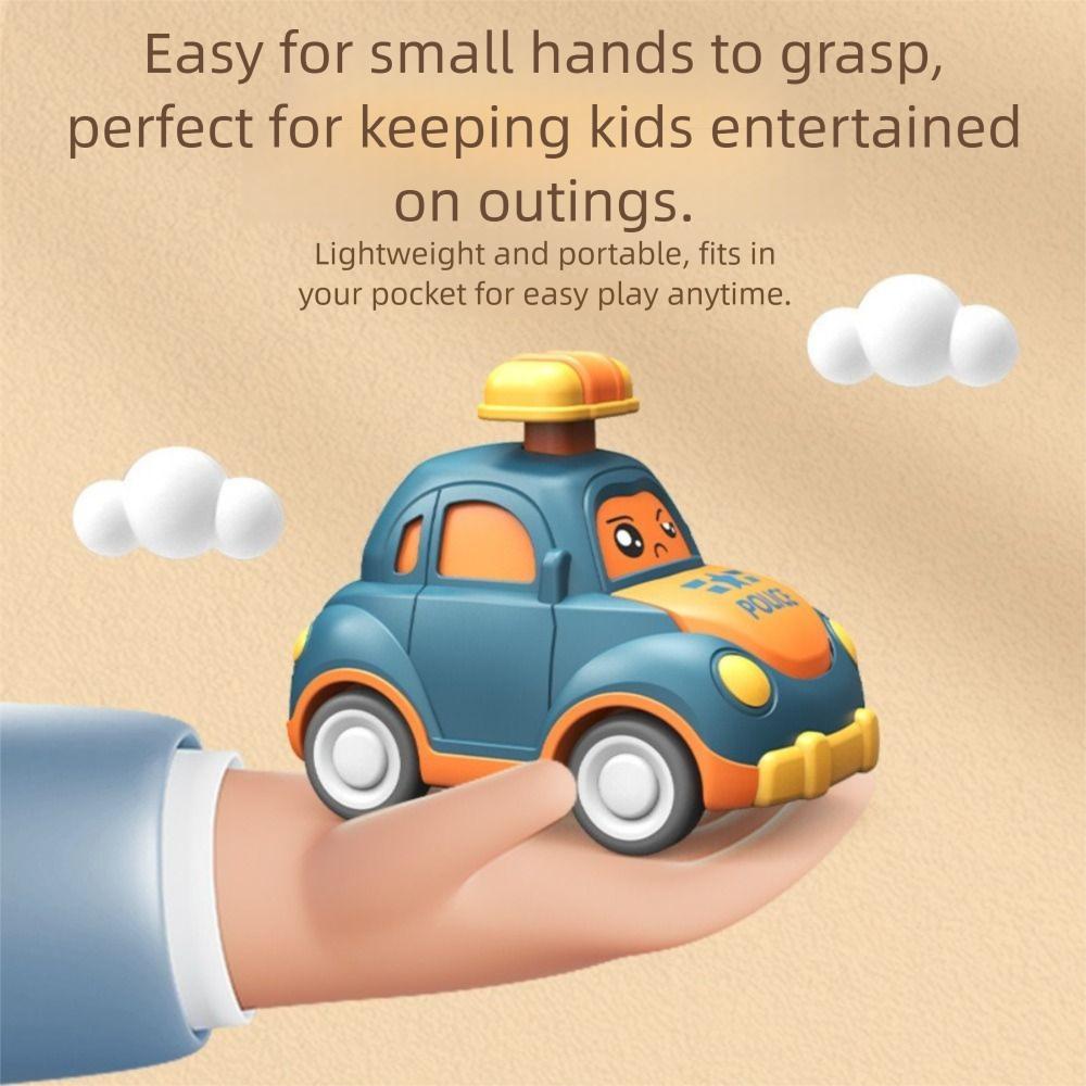 Plastic Mini Press Go Vehicles Mini Size Inertia Pull Back Cars Crawling Toys Early Education