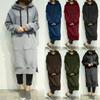 Plus Size Women's Solid Color Long-Sleeve Casual Sweatshirt and Windbreaker Coat