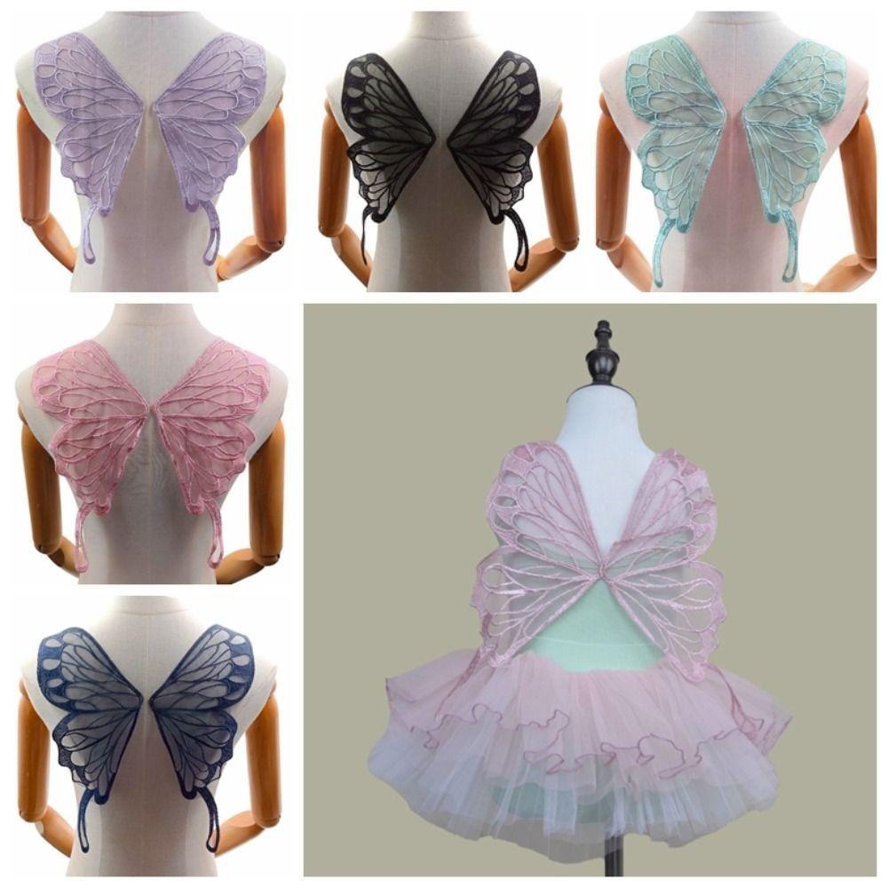 DIY Decorative 3D Wings Patch Mesh Butterfly Embroidered Appliques Organza Butterfly Wings Patch