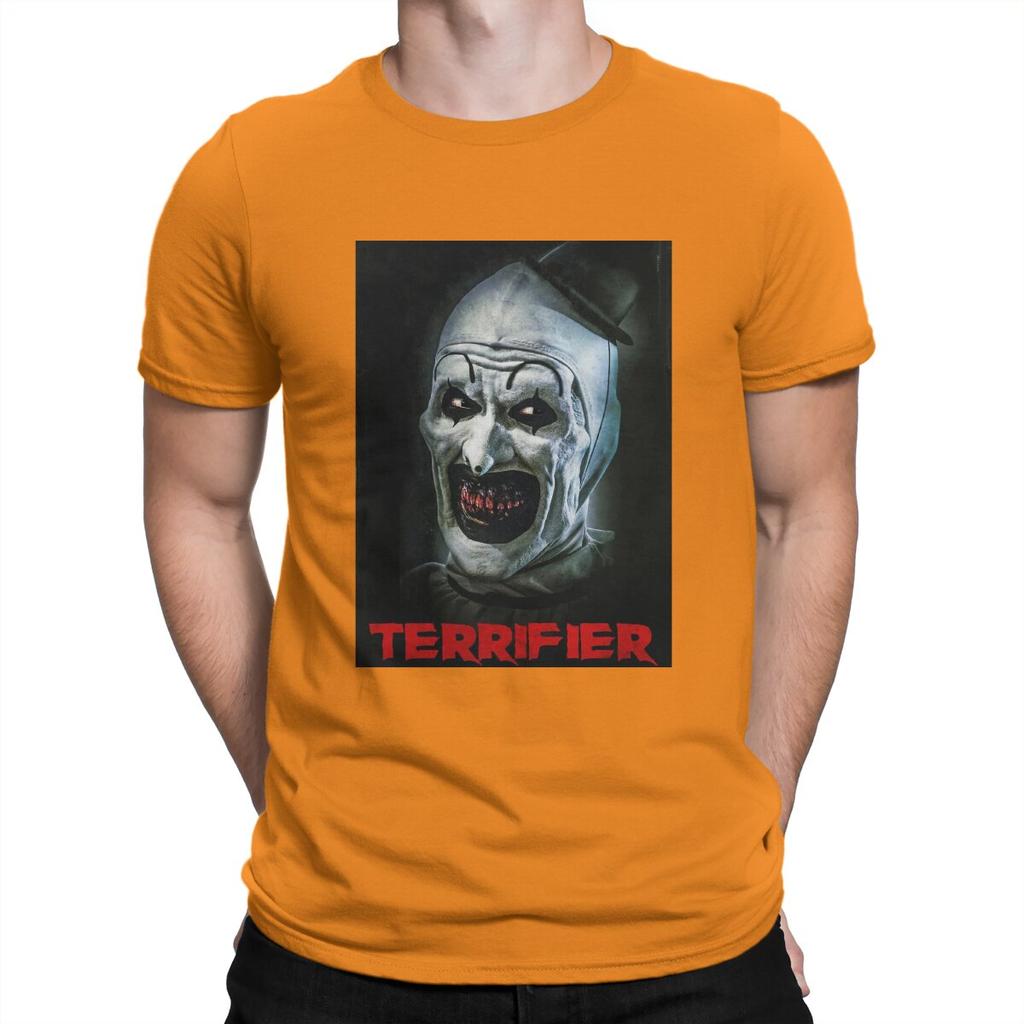 Новинка Футболка Terrifier Medium Horror для мужчин с круглым вырезом из чистого хлопка, страшные футболки с коротким рукавом, уникальная одежда