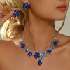 New Korean Fashion Temperament Flower Crystal Suit Women's Simple Versatile Earrings Set Chain Jewelry Women's