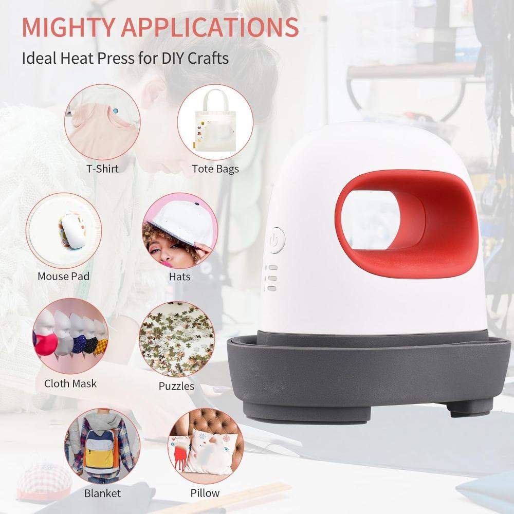 PPS + GF Mini Heat Press Machine Red Heat Transfer Machine Mini Portable Iron Press For Hats