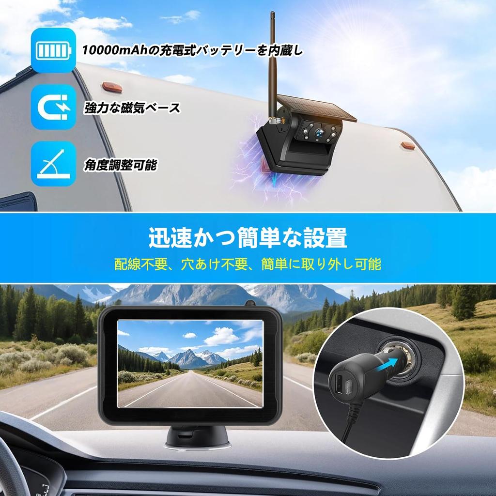 Stynxro Монитор камеры заднего вида Беспроводная камера заднего вида с цифровым сигналом помех Dash Солнечный Магнитный IP67 Ночь DIY Установка в 1 Переключаемый