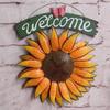 New European Style Garden Creative Living Room Wall Decorations WELCOME Sun Flower Pendant Pendant Iron Mural
