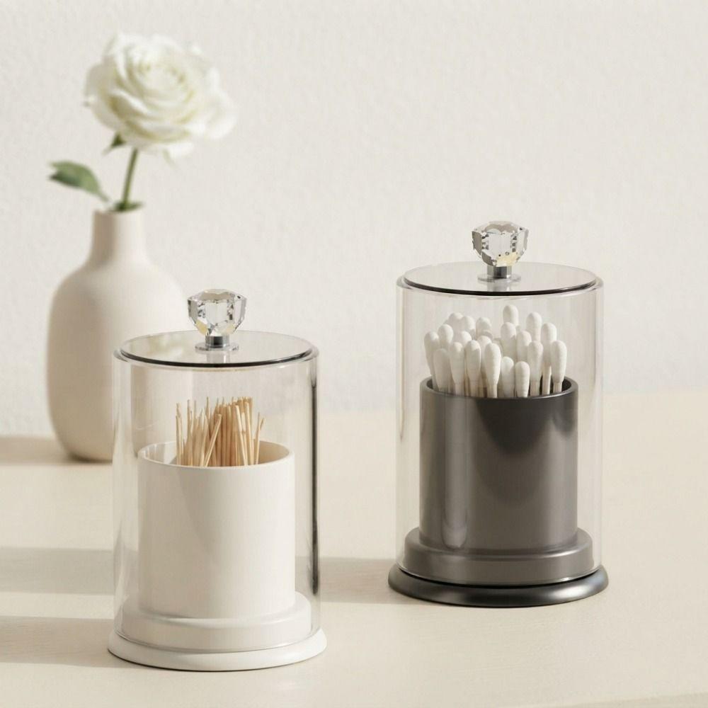 Dust-proof Toothpick Storage Bucket Portable Cotton Swab Storage Box for Living Room