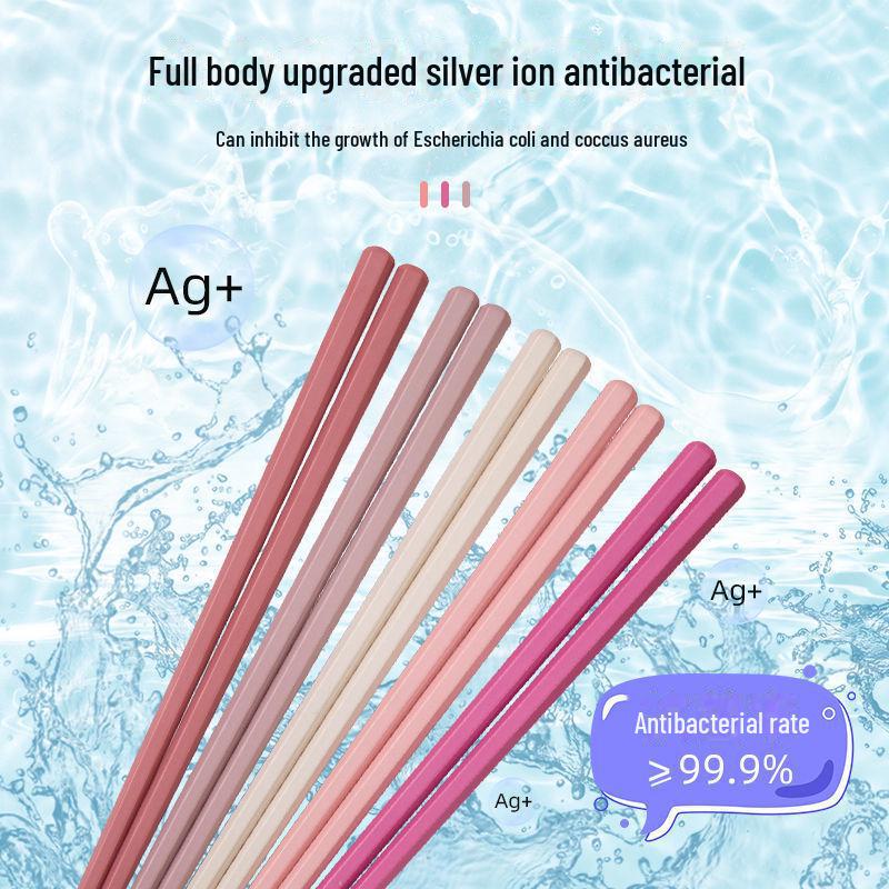 Палочки для еды Morandi из разноцветного нескользящего сплава — в японском стиле, по одной паре на человека.