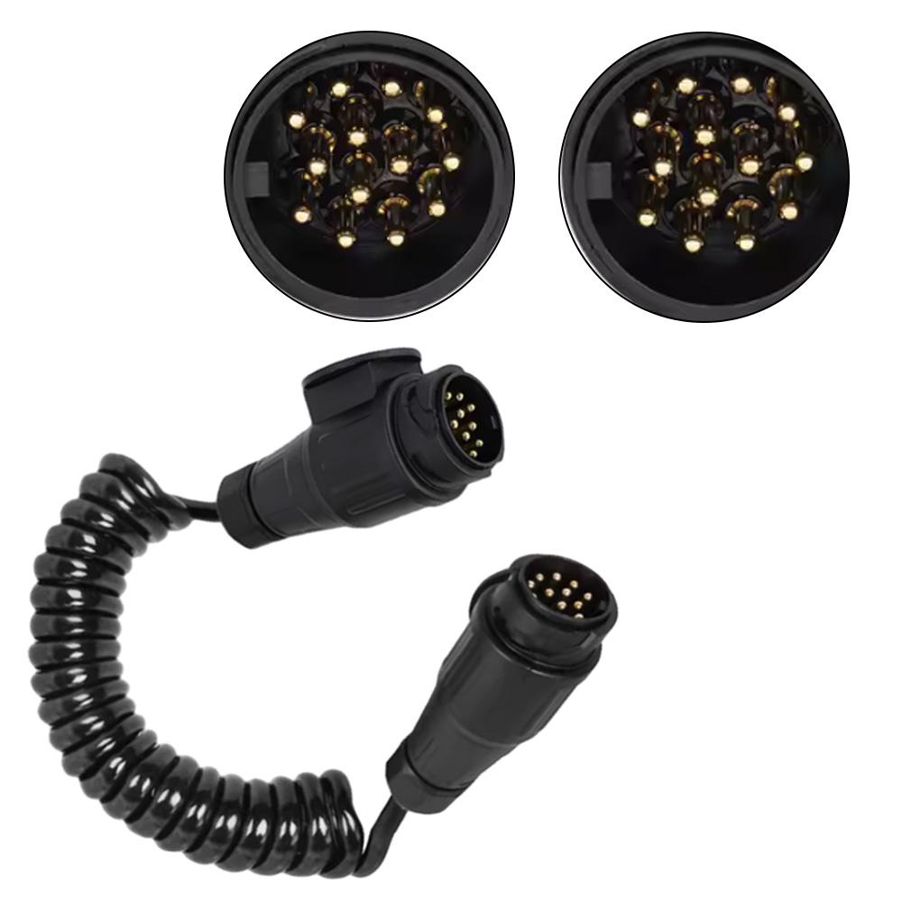 13Pin to 13 Pin Trailer Extension Cable Connector Plug  Adapter Cable Trailer Plug Extension Spring Cord For trailers Connector