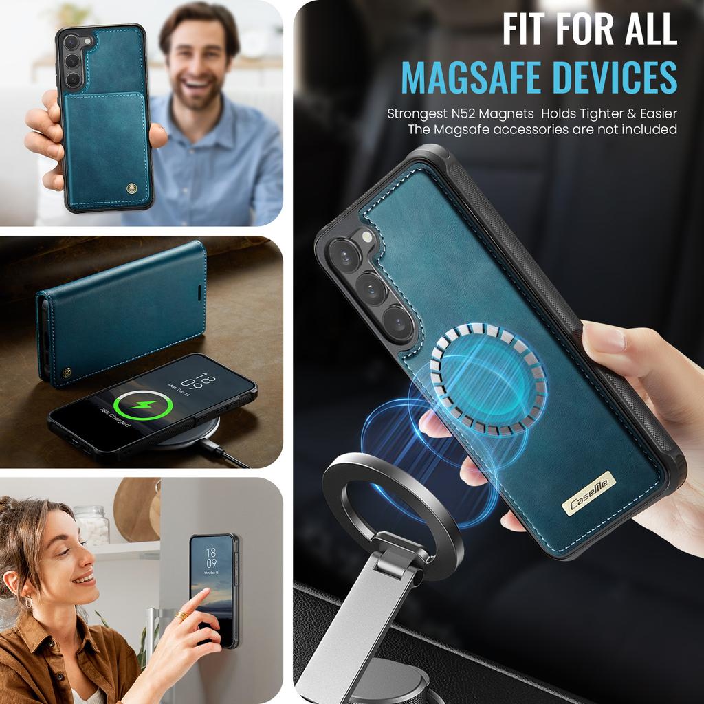 For Samsung Galaxy S23+ Case CASEME C49 Compatible with MagSafe RFID Blocking Detachable Wallet Leather Phone Cover