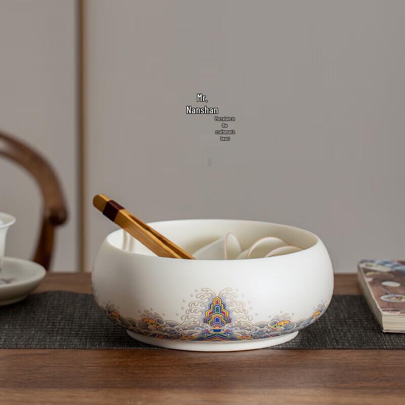 Наньшань г-н. Керамическая чаша для омывания чая (Морской и Скальный Узор)