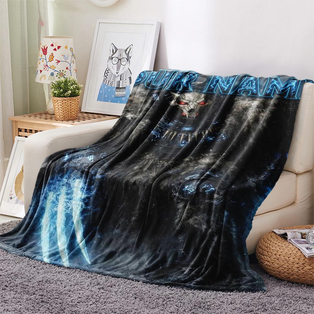 1PC Custom Name Warhammer 4K Patterned Flannel Blanket Suitable For All Seasons for Home Decor Warmth and Comfort Gifts Holiday Present