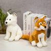 New 28cm Simulation Fox Dog Plush Toy Creative Realistic Animal Sitting Dolls Stuffed Soft Toys for Children Girl Birthday Gift
