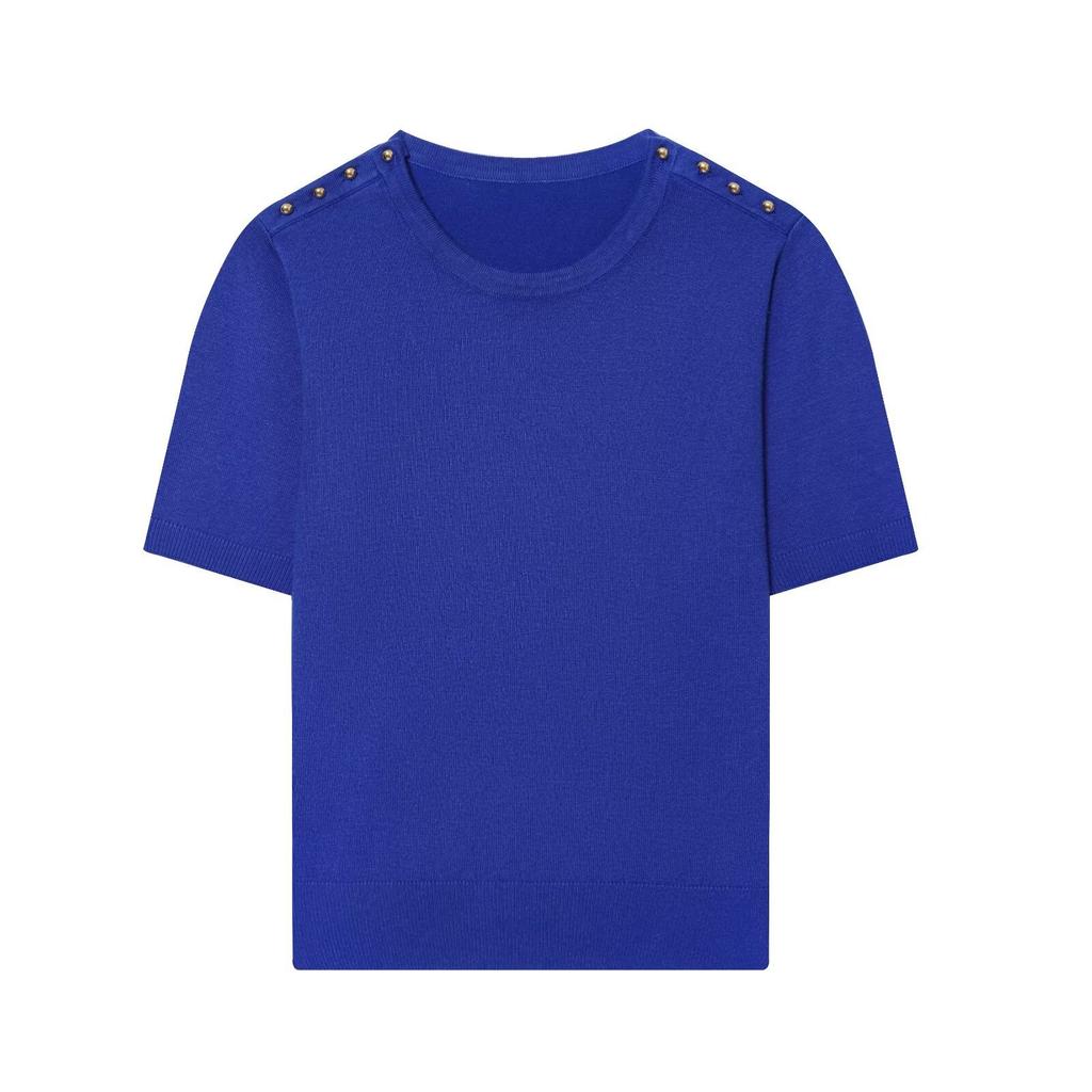 European and American style, new women's clothing, foreign style, fashionable and fashionable short-sleeved knitted sweater 8851008