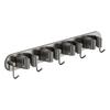 Stainless Steel Wall-Mounted Mop Holder With Clamp Hooks No-Drill Bathroom Organizer Broom Storage